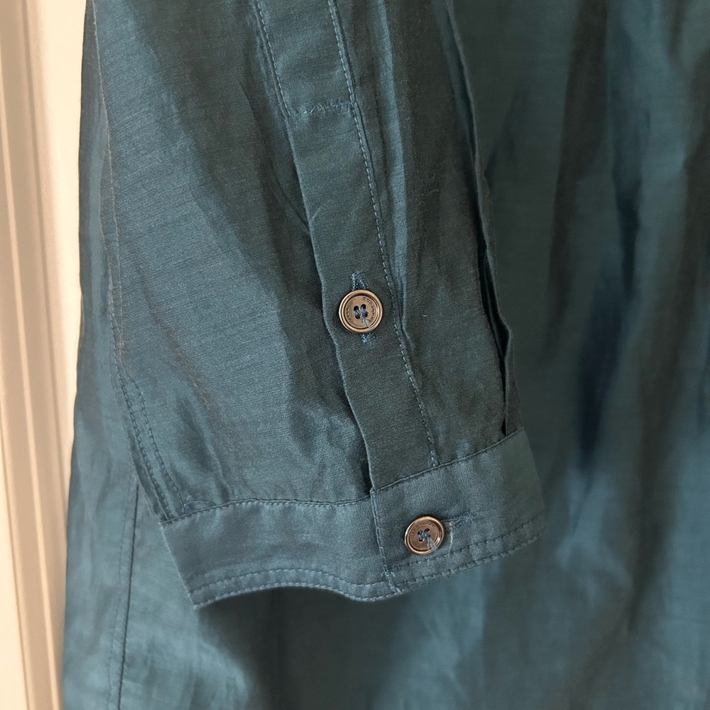 Burberry Brit Teal Scoop-Neck Button Blouse (Size M) - Picture 6 of 10